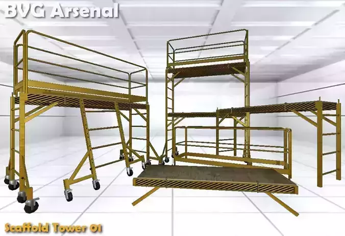 Modular Scaffold - HQ Low-poly 3D model