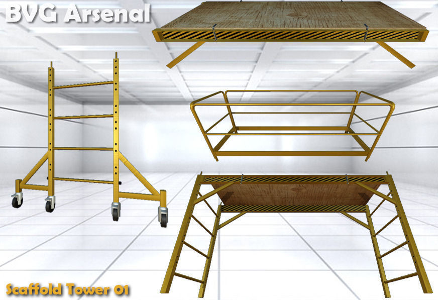 Modular Scaffold - HQ Low-poly 3D model_4