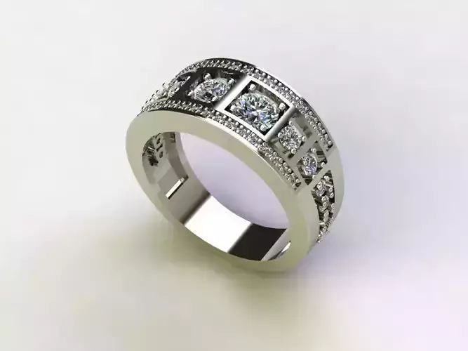 Square style diamond band