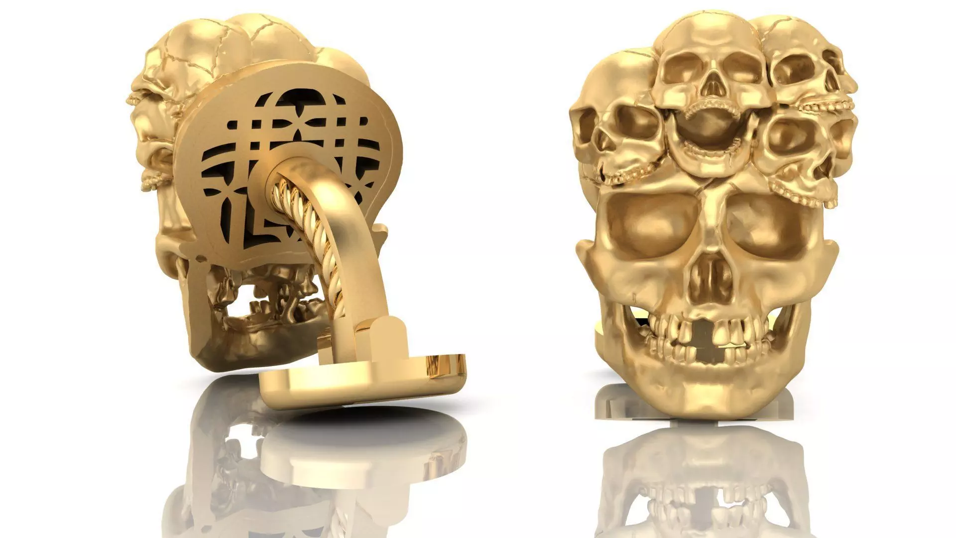 cufflinks with skulls 3D print model_0
