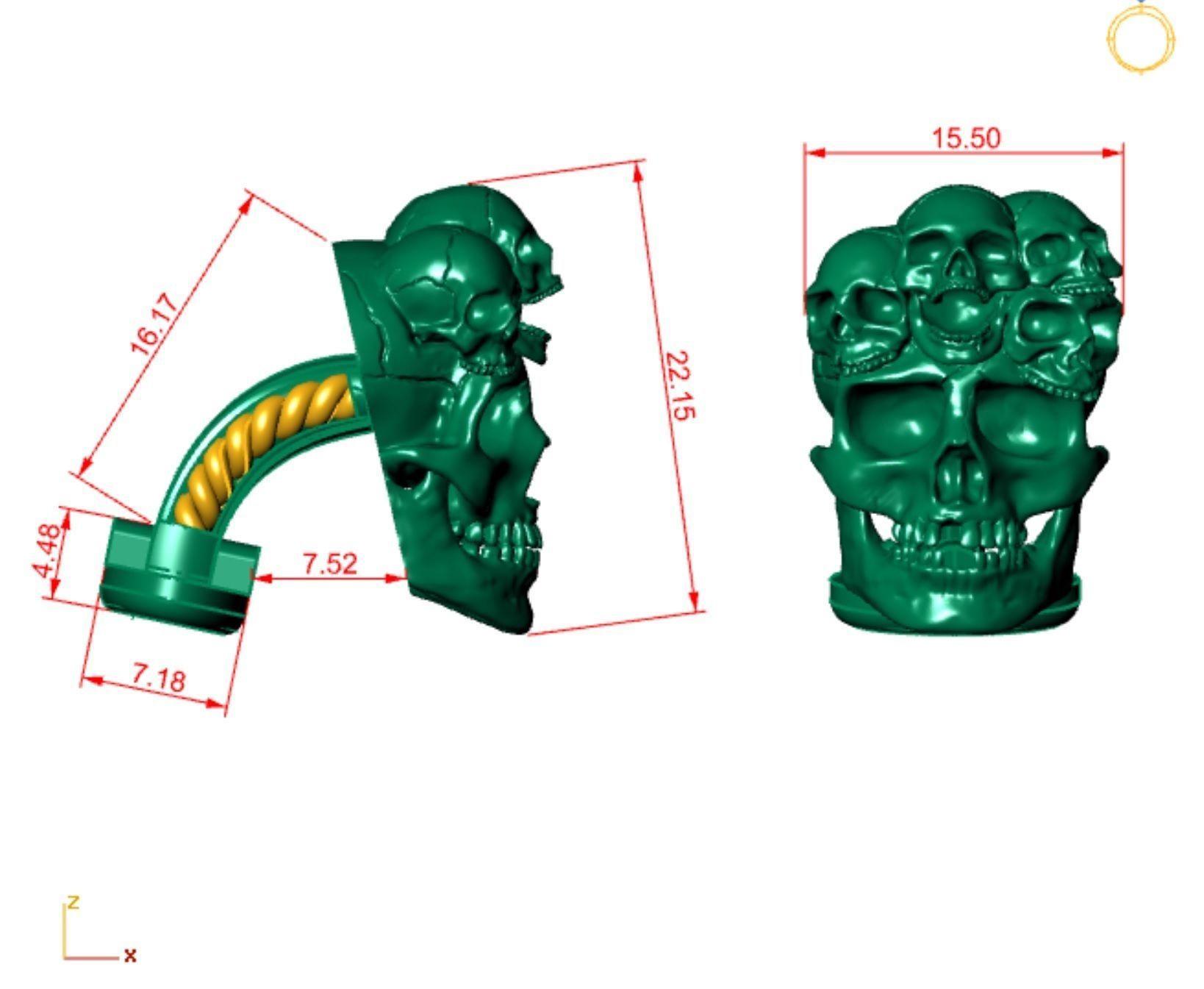 cufflinks with skulls 3D print model_3