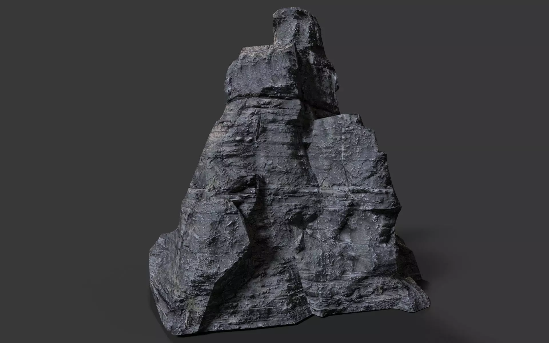 Cliff rock formation Low-poly 3D model