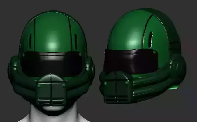 helmet high poly sculpt 3d printable 