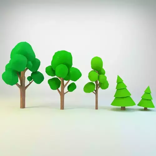 Cartoon Trees LowPoly Pack Low-poly 3D model