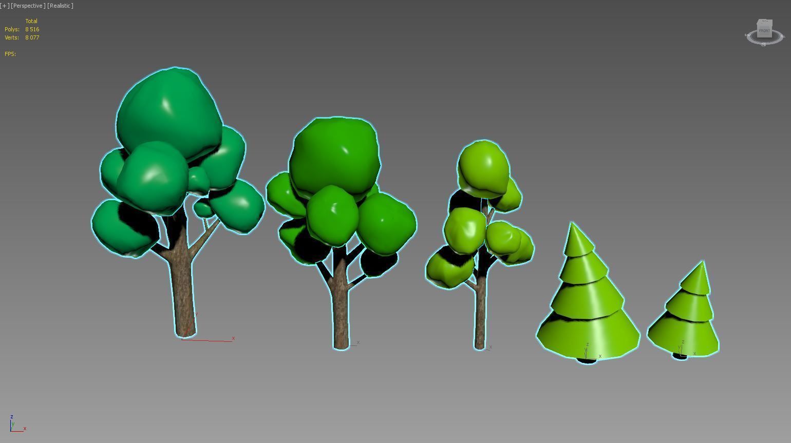 Cartoon Trees LowPoly Pack Low-poly 3D model Low-poly 3D model_3