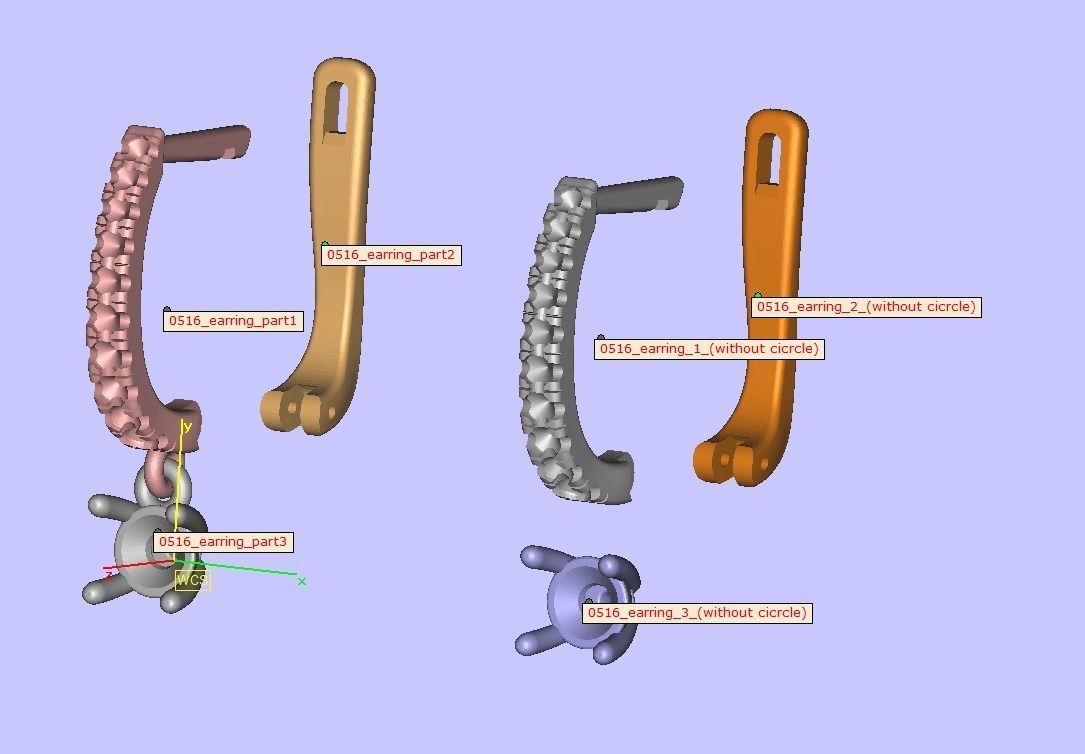 Diamond Huggy Earrings with 4mm stone 3dmodel 3D print model_22