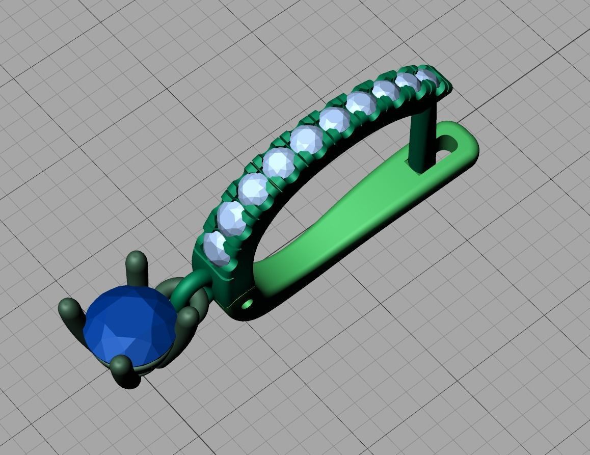 Diamond Huggy Earrings with 4mm stone 3dmodel 3D print model_20