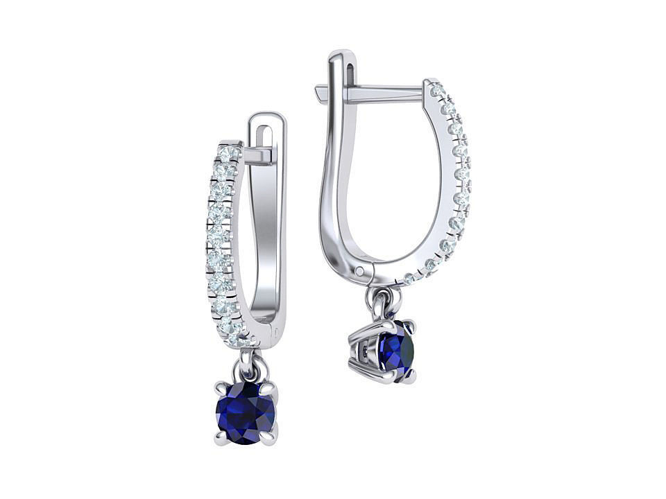 Diamond Huggy Earrings with 4mm stone 3dmodel 3D print model_2