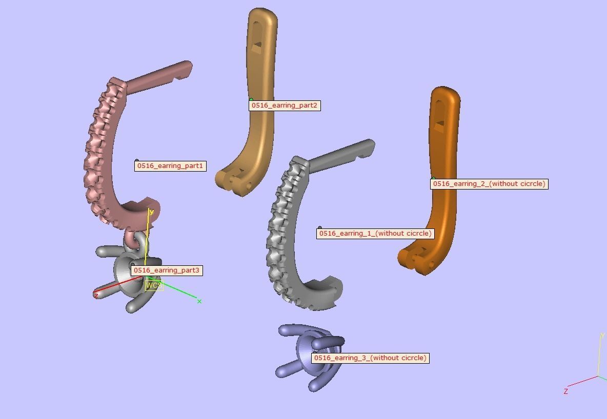 Diamond Huggy Earrings with 4mm stone 3dmodel 3D print model_21