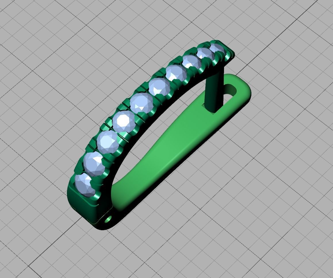 Diamond Huggy Earrings with 4mm stone 3dmodel 3D print model_18