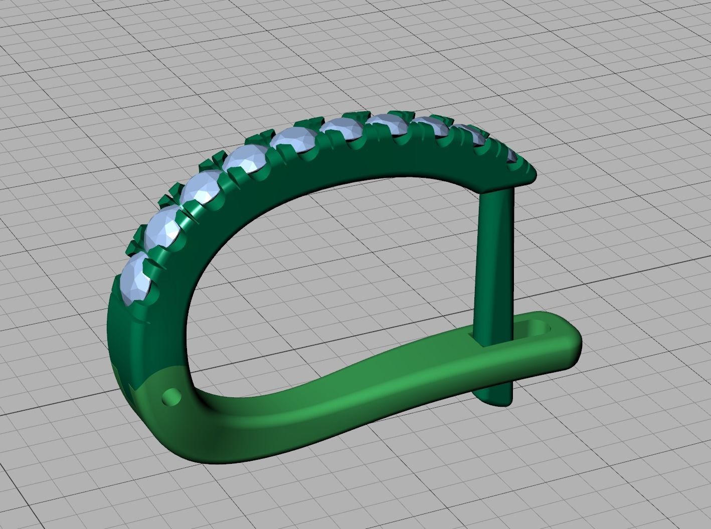 Diamond Huggy Earrings with 4mm stone 3dmodel 3D print model_16