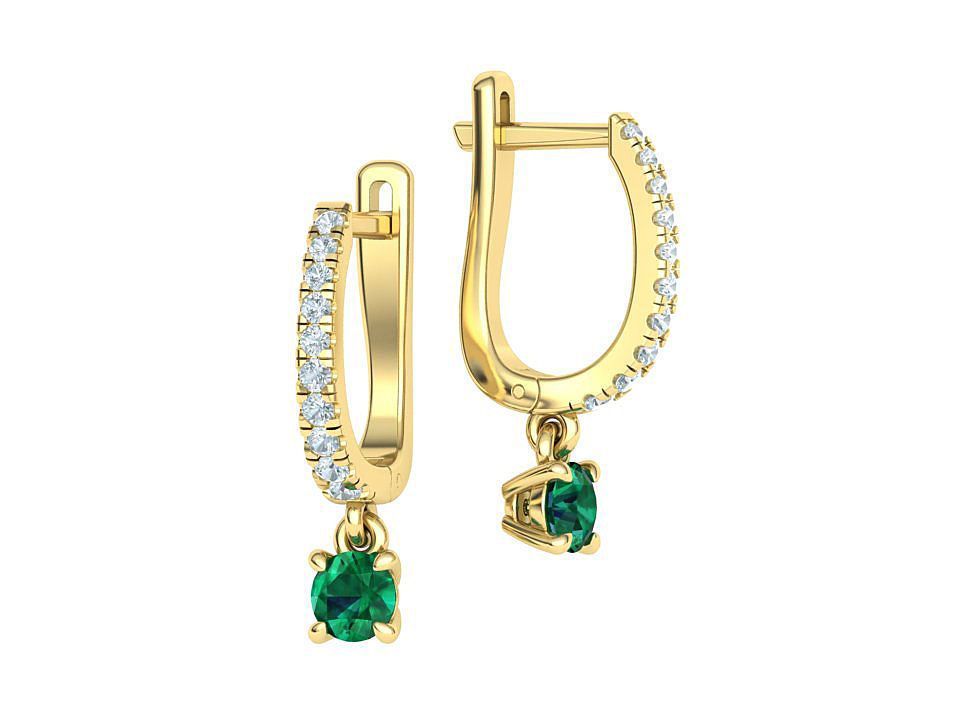 Diamond Huggy Earrings with 4mm stone 3dmodel 3D print model_8