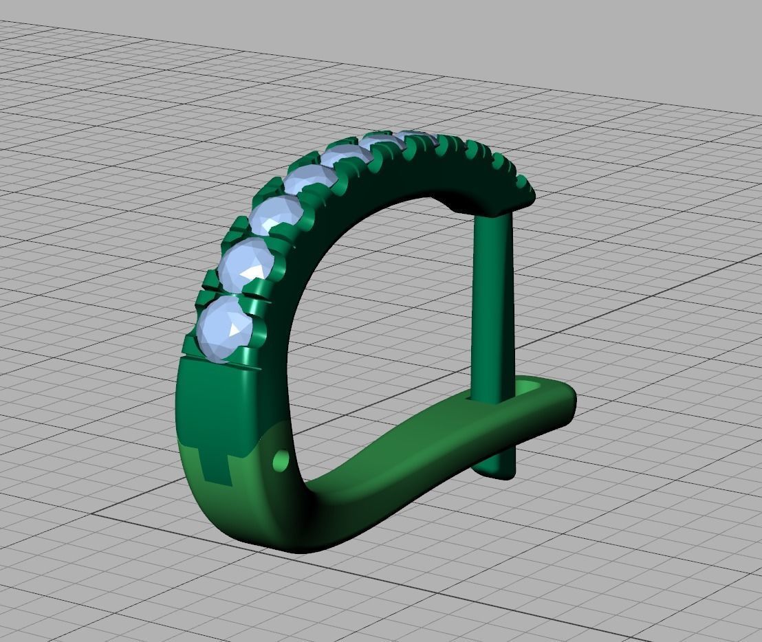 Diamond Huggy Earrings with 4mm stone 3dmodel 3D print model_17