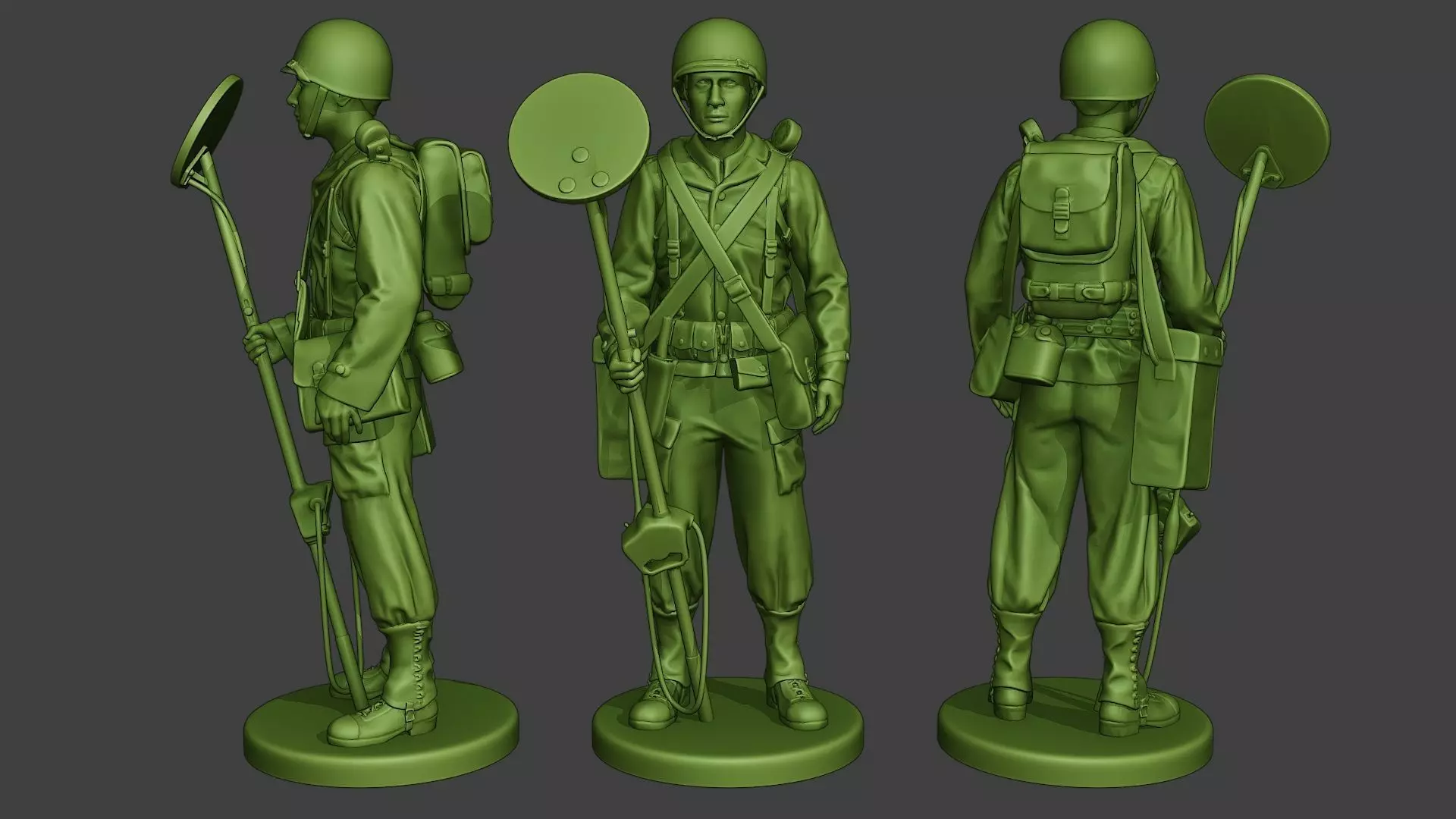 American engineer soldier ww2 Stand A9 3D print model_0