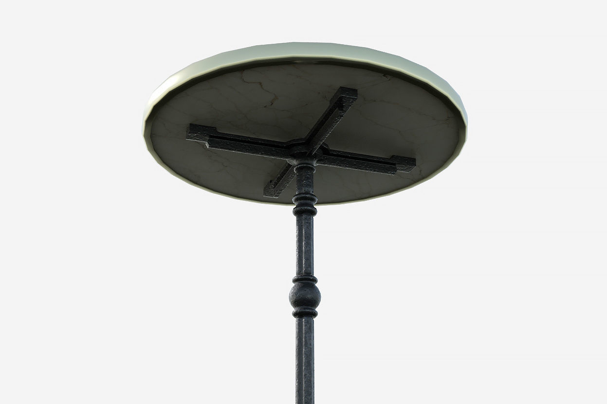 Paris cafe table Low-poly 3D model_3