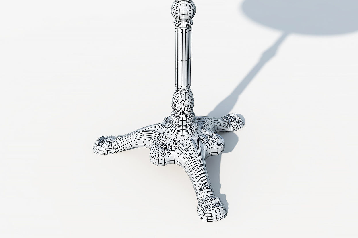 Paris cafe table Low-poly 3D model_9