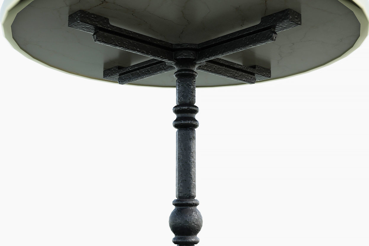 Paris cafe table Low-poly 3D model_7