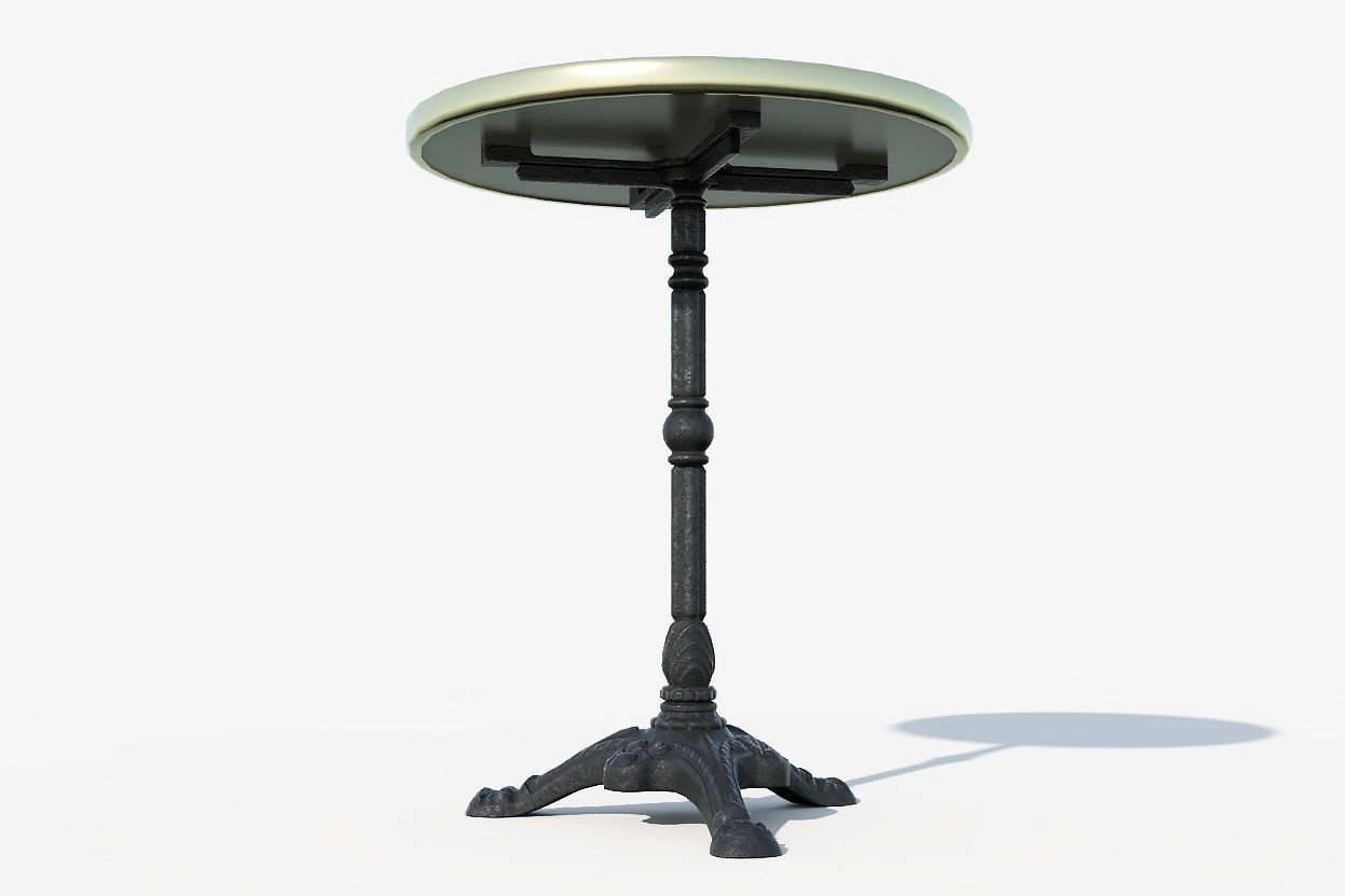 Paris cafe table Low-poly 3D model_1