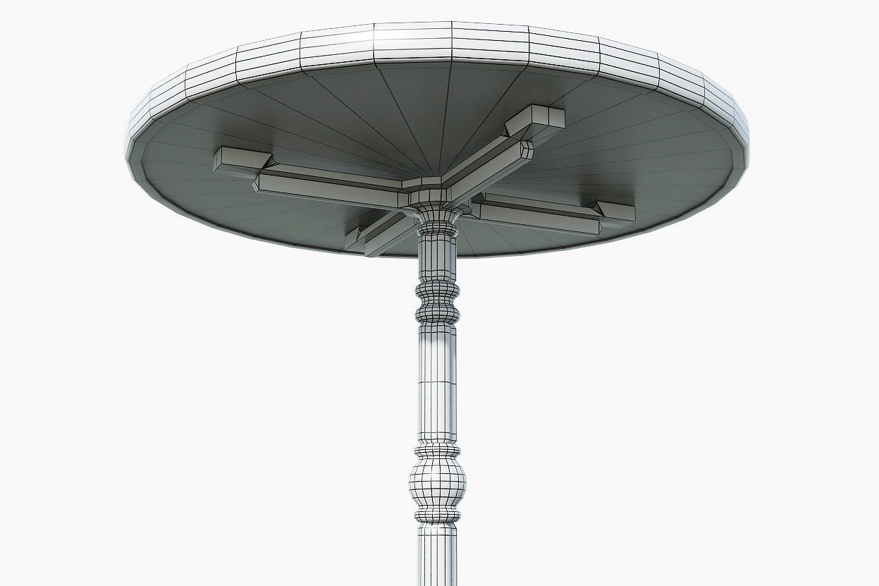 Paris cafe table Low-poly 3D model_10