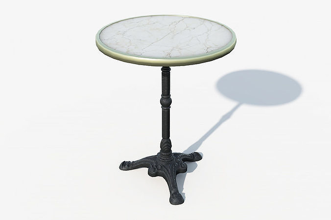 Paris cafe table Low-poly 3D model