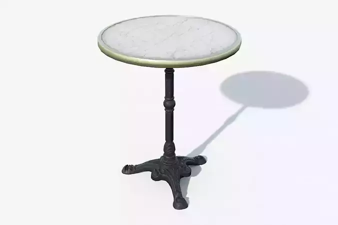 Paris cafe table Low-poly 3D model