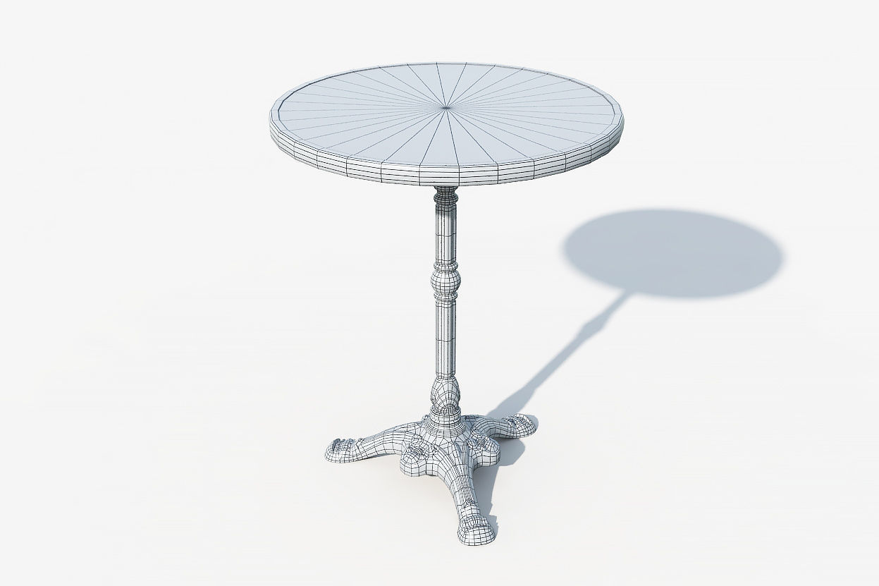 Paris cafe table Low-poly 3D model_8