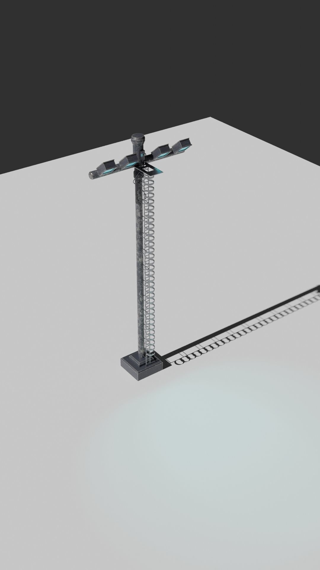 sci-fi light post Low-poly 3D model_1