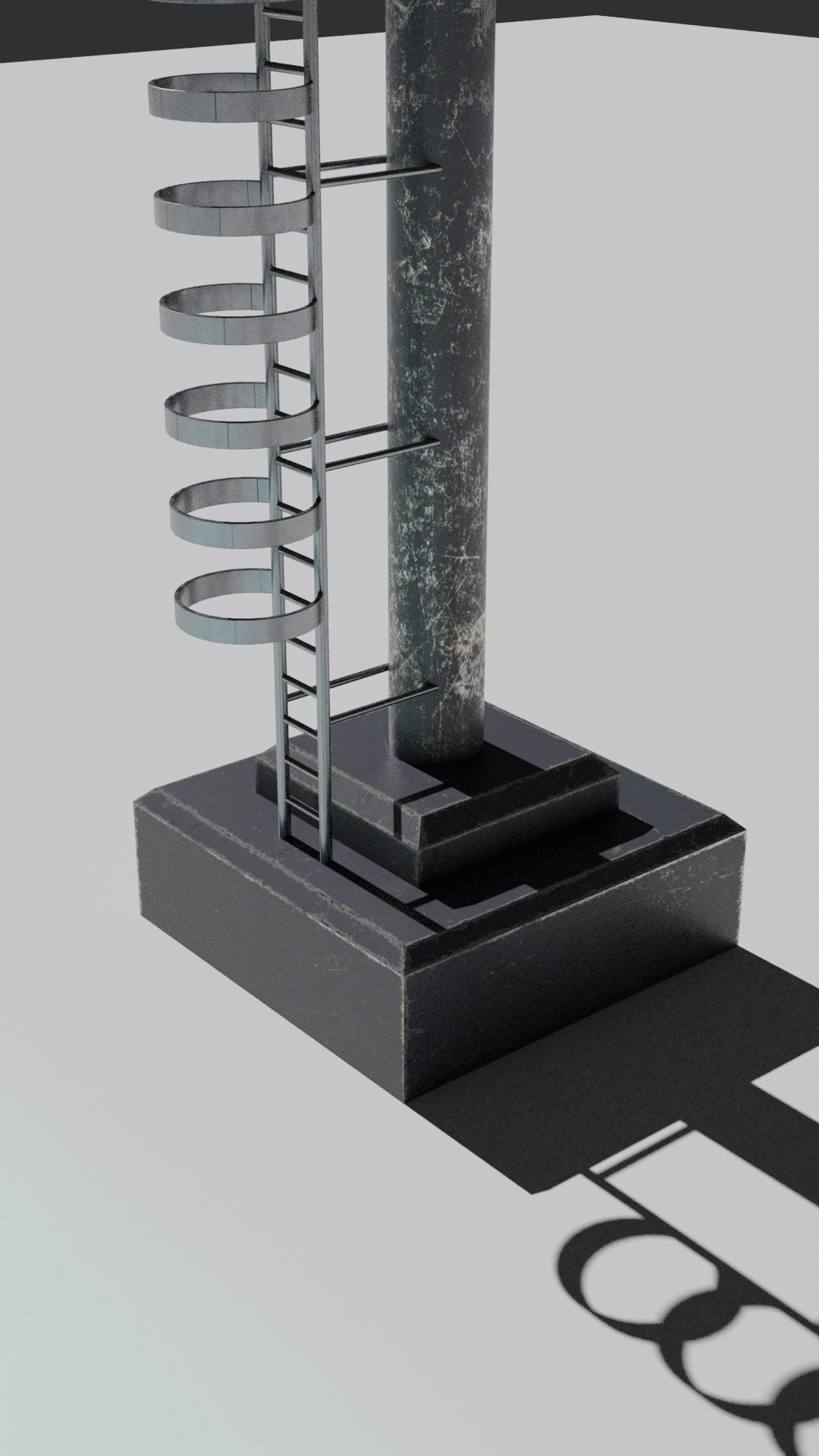 sci-fi light post Low-poly 3D model_2