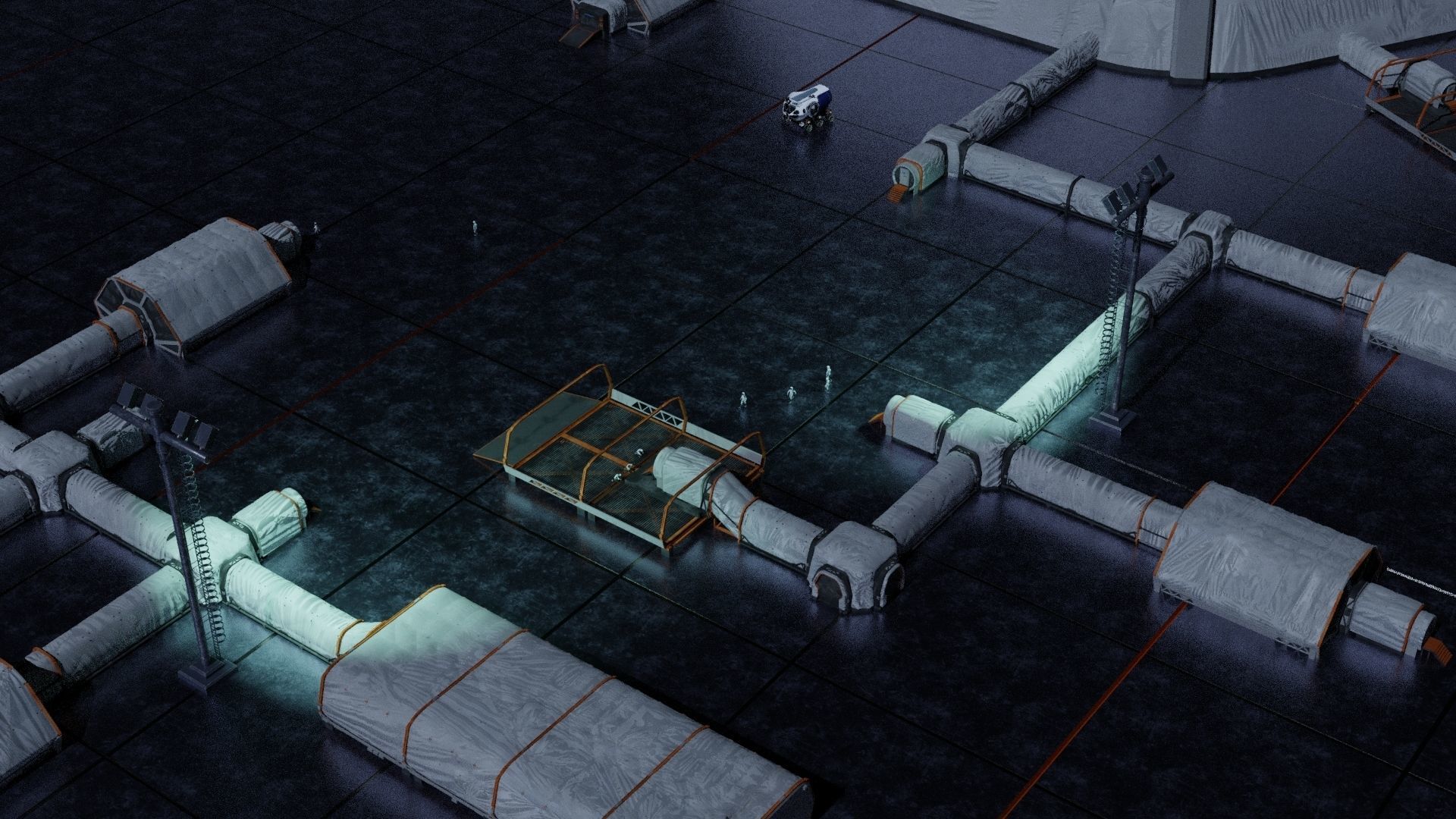 sci-fi light post Low-poly 3D model_10