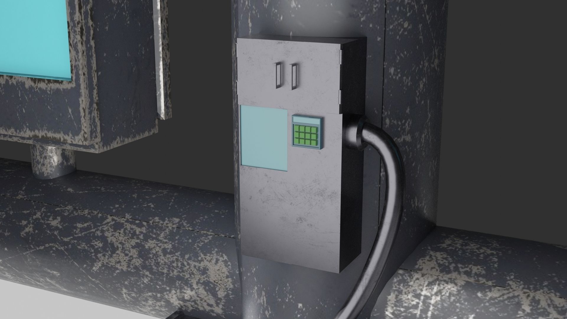 sci-fi light post Low-poly 3D model_4