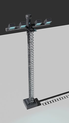 sci-fi light post Low-poly 3D model