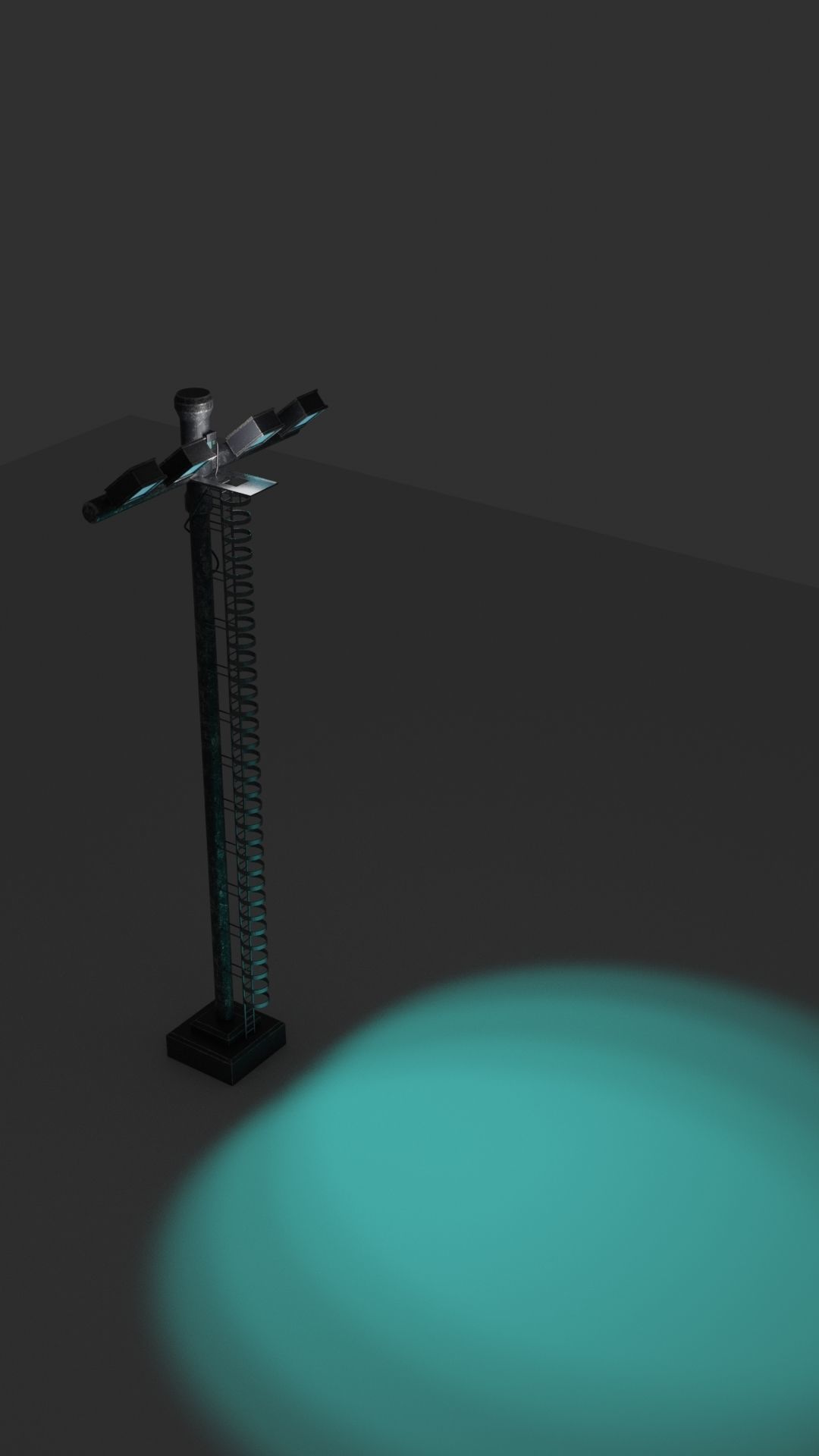 sci-fi light post Low-poly 3D model_6