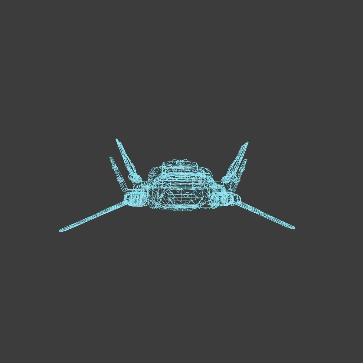 SciFi Spaceship Bomber 3D model_3