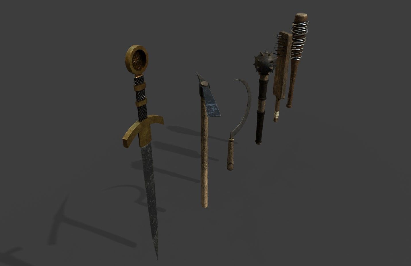 Medieval Weapons Low-poly 3D model_7