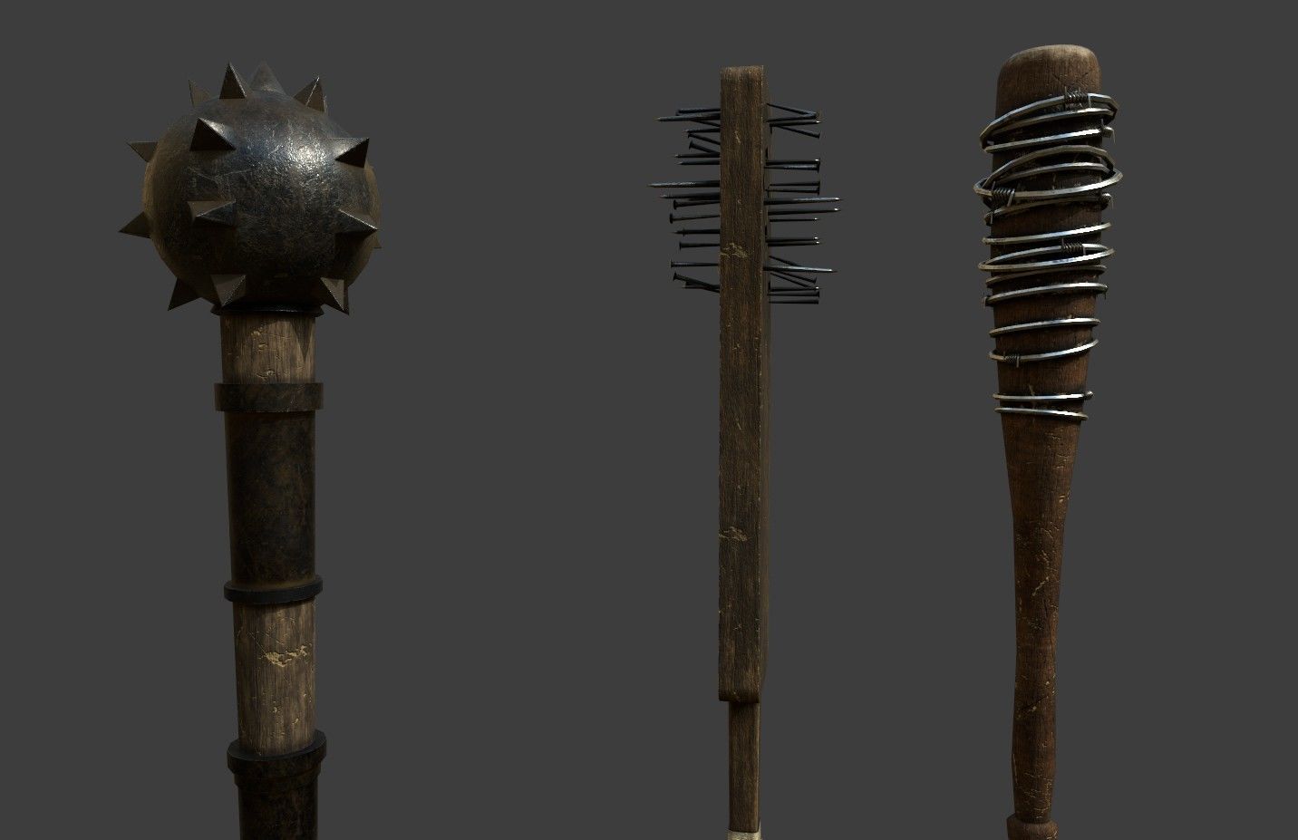 Medieval Weapons Low-poly 3D model_6