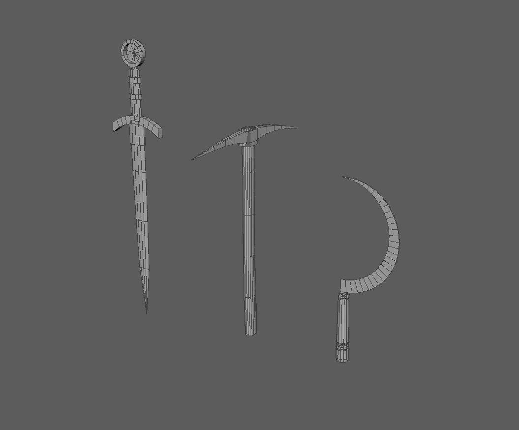 Medieval Weapons Low-poly 3D model_10
