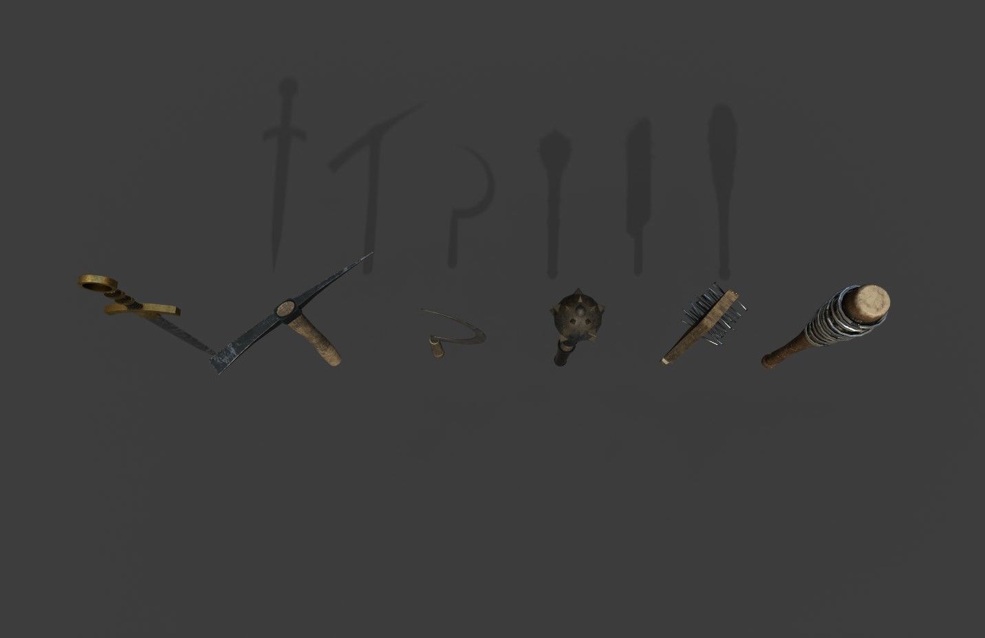 Medieval Weapons Low-poly 3D model_2