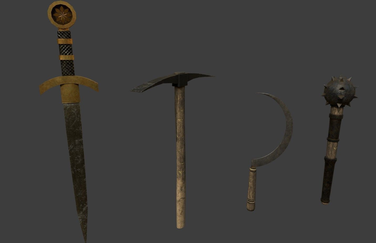 Medieval Weapons Low-poly 3D model_4