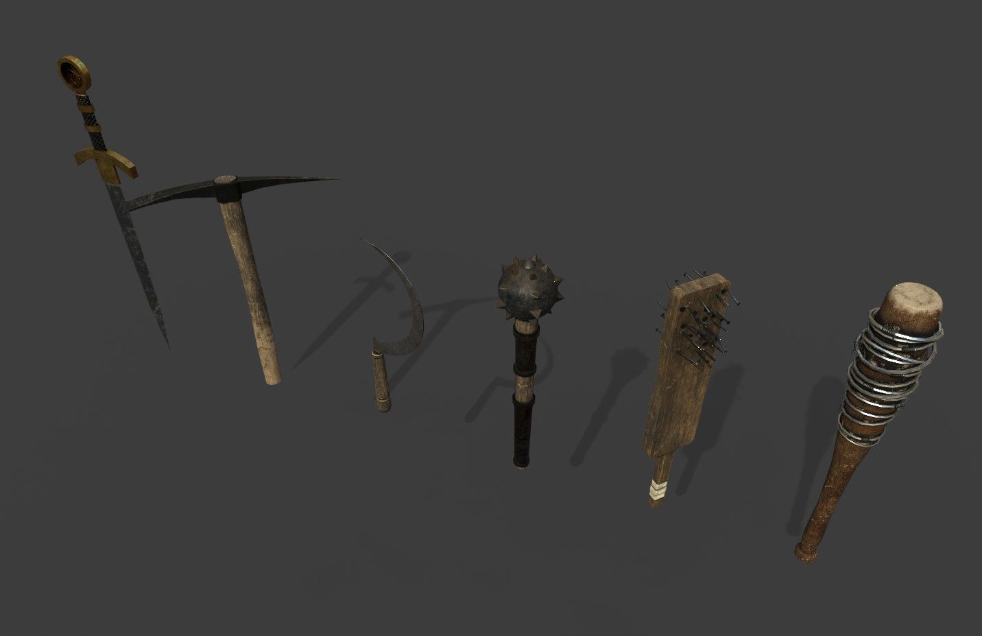 Medieval Weapons Low-poly 3D model_1