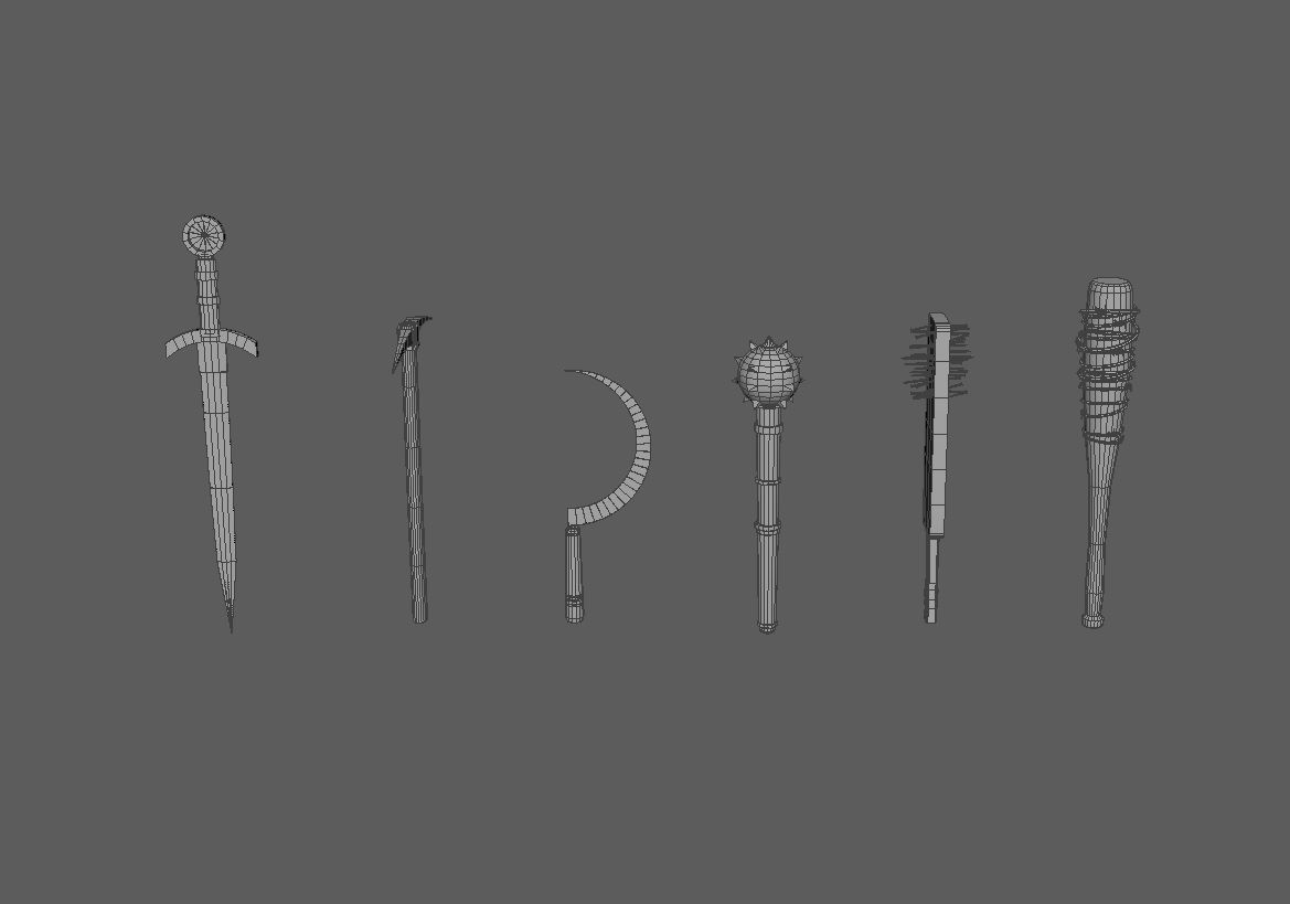 Medieval Weapons Low-poly 3D model_8