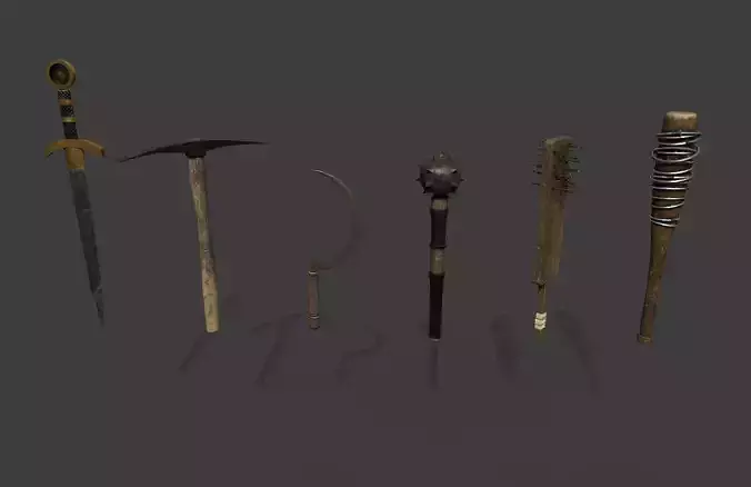 Medieval Weapons Low-poly 3D model