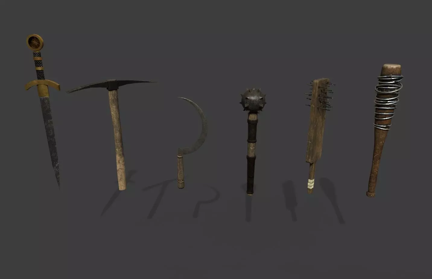 Medieval Weapons Low-poly 3D model_0