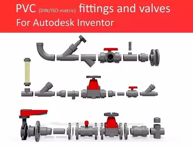 Autodesk Inventor CAD library - Piping No 3 3D model