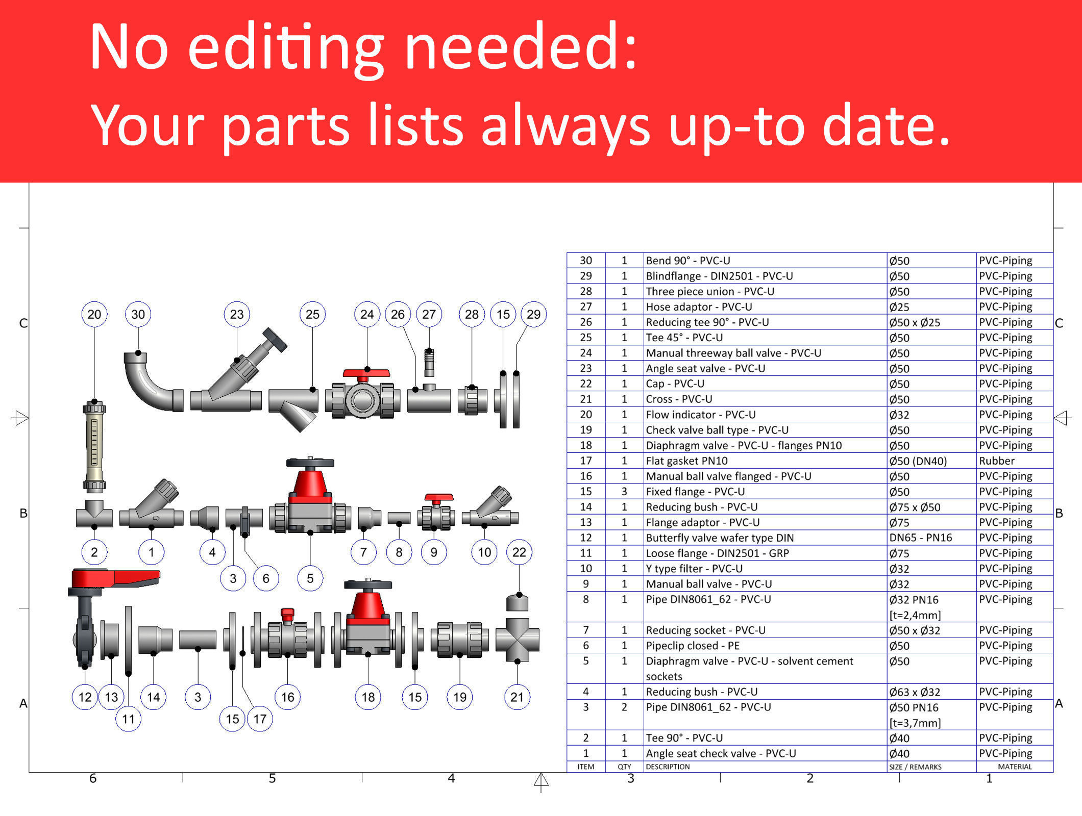 Autodesk Inventor CAD library - Piping No 3 3D model_8