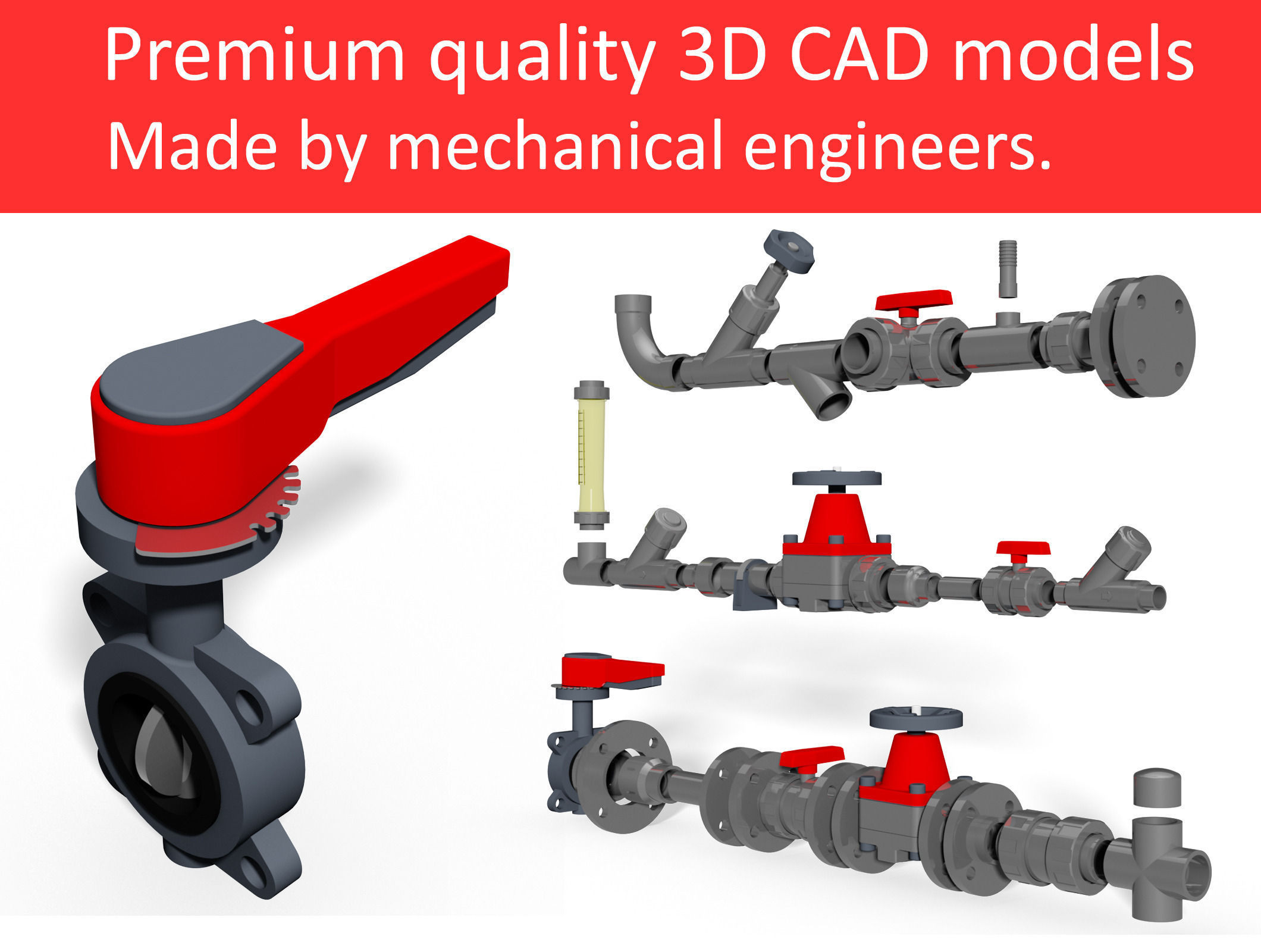 Autodesk Inventor CAD library - Piping No 3 3D model_2