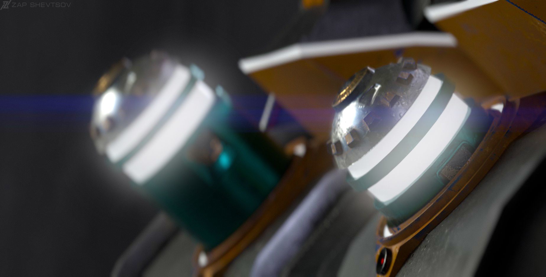 Sci-fi Cyberpunk fuel station for spaceships Low-poly 3D model_8