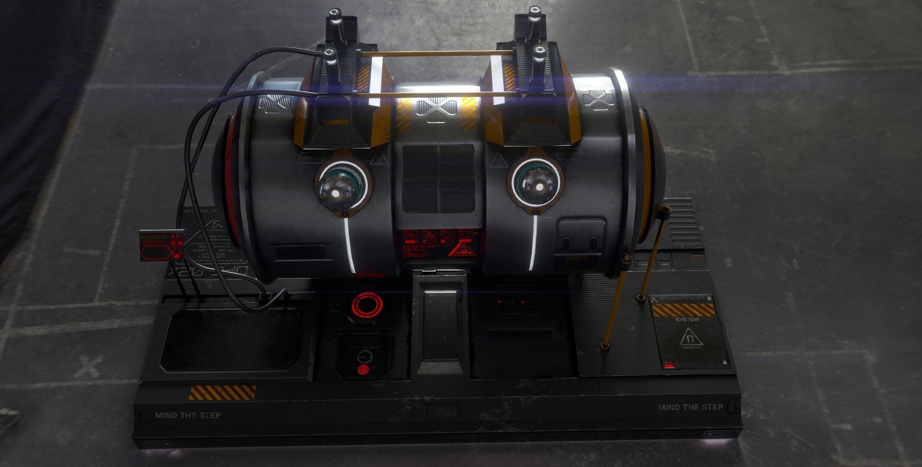 Sci-fi Cyberpunk fuel station for spaceships Low-poly 3D model_6