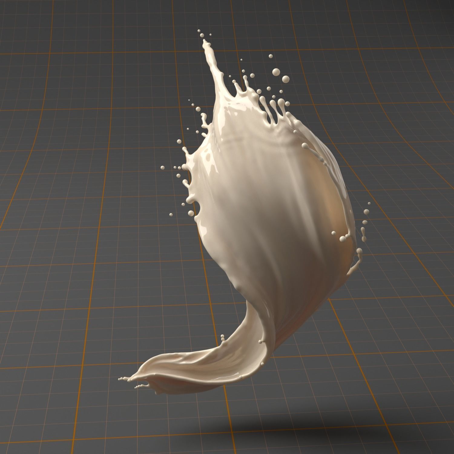 SplashBundle milk splash on plate 3D model_14