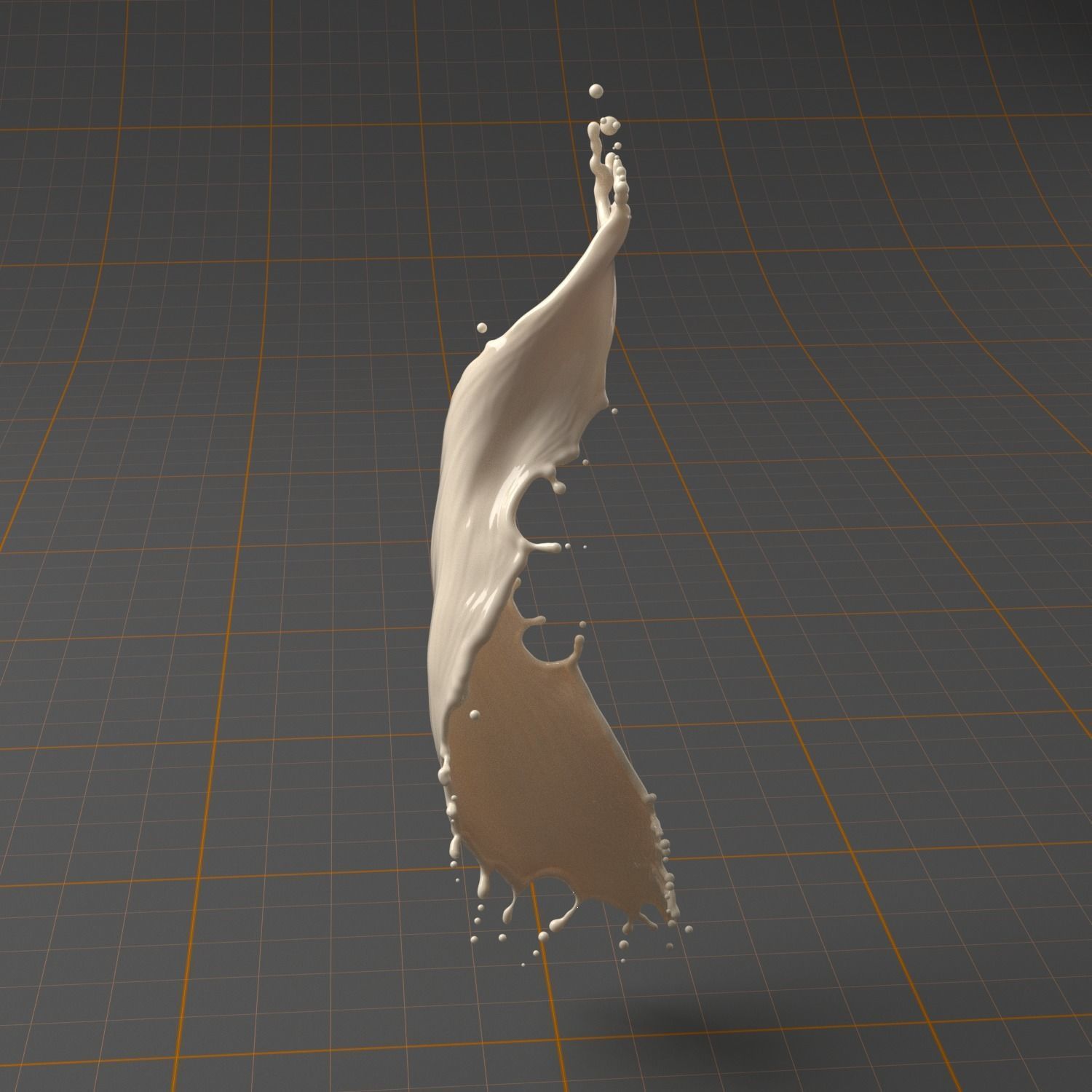 SplashBundle milk splash on plate 3D model_9