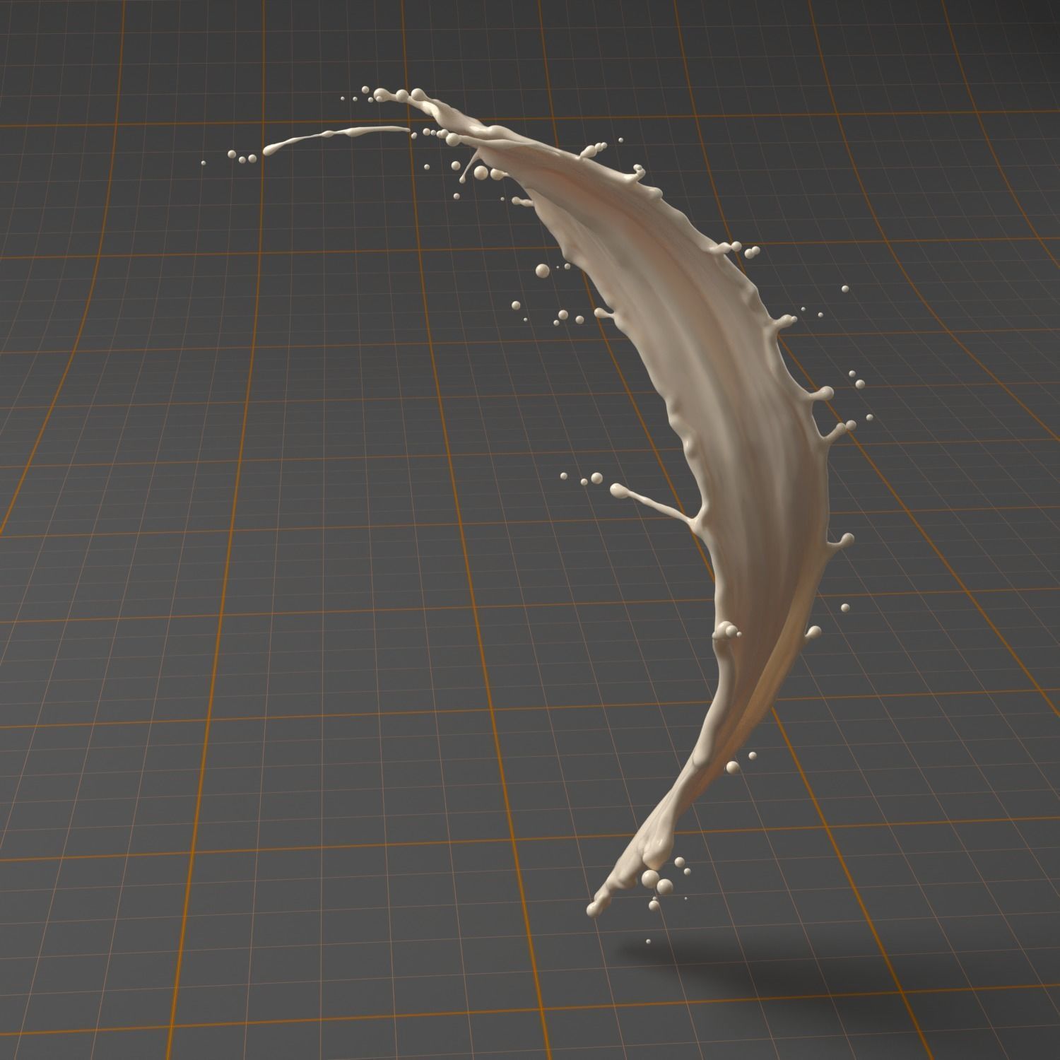 SplashBundle milk splash on plate 3D model_16